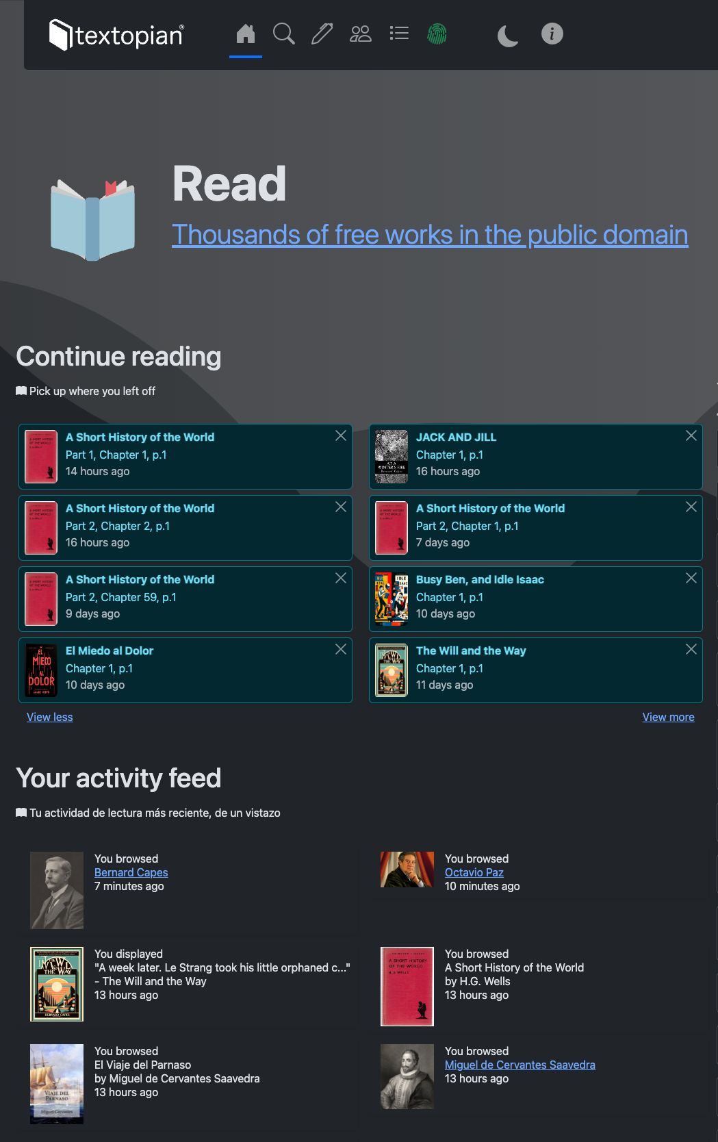 Your reading activity